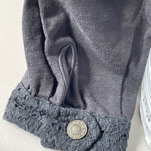 Free People Black Cotton Lace Enhanced Moto Jacket size small - Picture 6 of 12